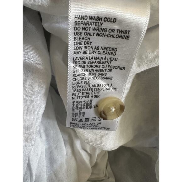 By Anthropologie Kismet Shirtdress Eyelet Lace Stripe Dress Anthro 12P 12 Petite - Picture 11 of 16